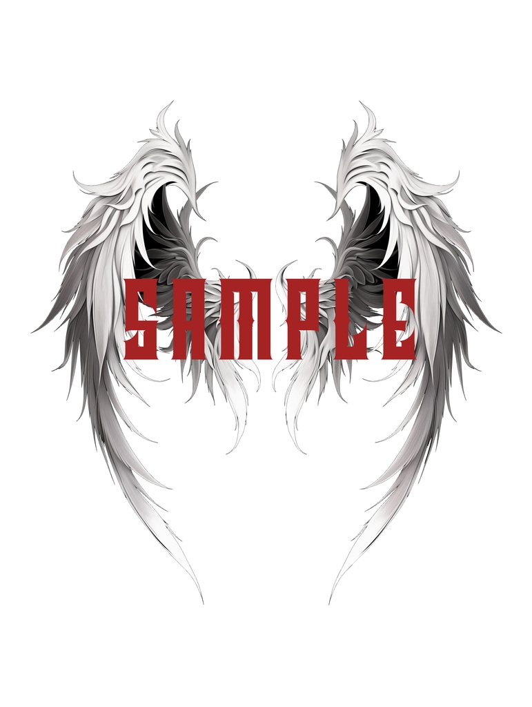 VRC用タトゥー素材 翼 4種 wing tatoo