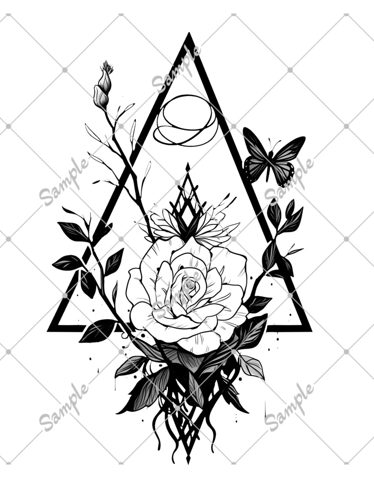 VRC用タトゥー素材　花　flour tatoo　