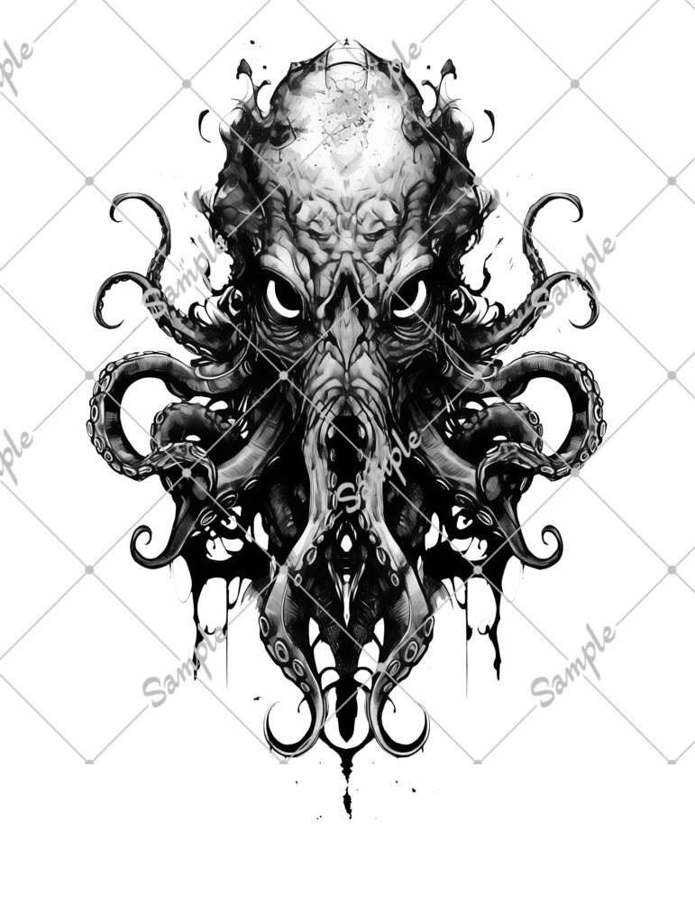 VRC用タトゥー素材②　tatoo Cthulhu　クトゥルフ風