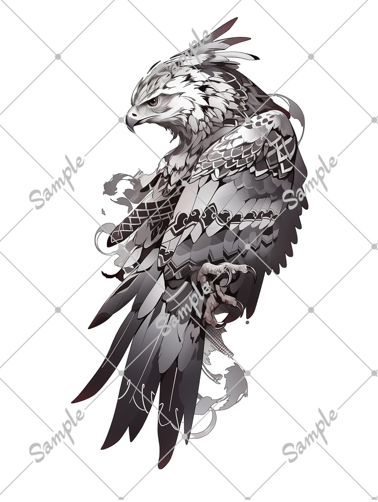 VRC用タトゥー素材　鷹　hawk tatoo　