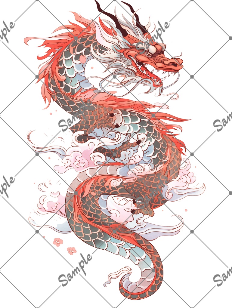 VRC用タトゥー素材　龍　刺青 tatoo