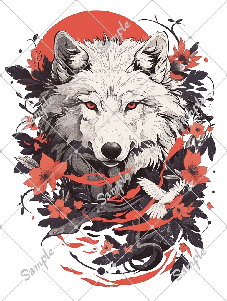 VRC用タトゥー素材　狼　wolf　2