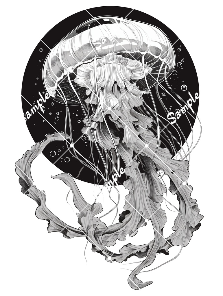 VRC用タトゥー素材 海月 クラゲ jellyfish tatoo