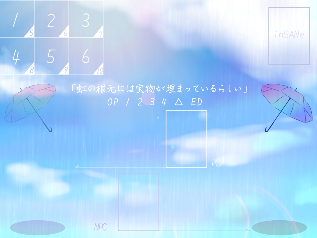 inSANe シナリオ「虹の根元には宝物が埋まっているらしい」