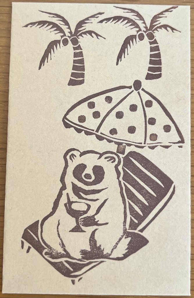 たぬきぽち袋（リゾートたぬき・茶色）