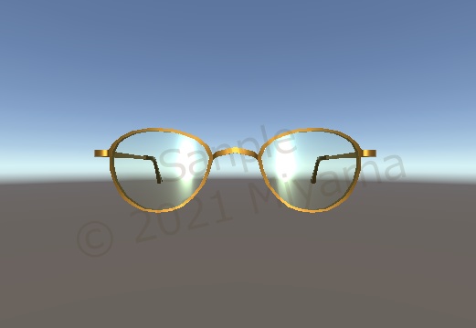 【VRC向け】3D素材 メガネ メタルフレーム ボストン 眼鏡 glasses boston