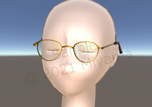 【VRC向け】3D素材 メガネ メタルフレーム ボストン 眼鏡 glasses boston