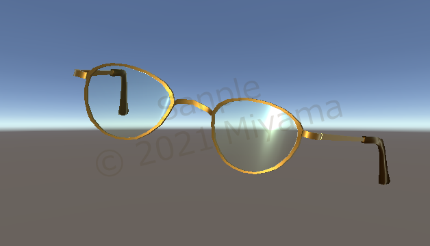 【VRC向け】3D素材　メガネ　メタルフレーム　ボストン　眼鏡　glasses boston