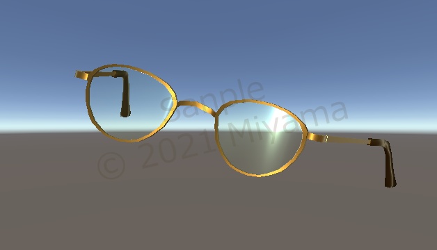 【VRC向け】3D素材 メガネ メタルフレーム ボストン 眼鏡 glasses boston