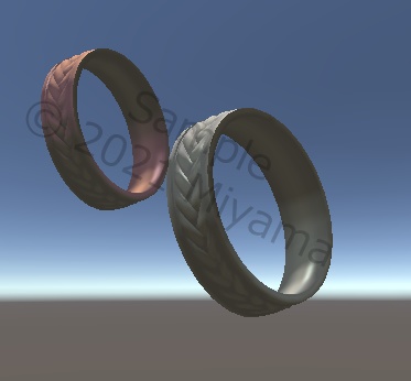 【VRC向け】編み込み模様の指輪 ペアリング アクセサリー Rings_Blade