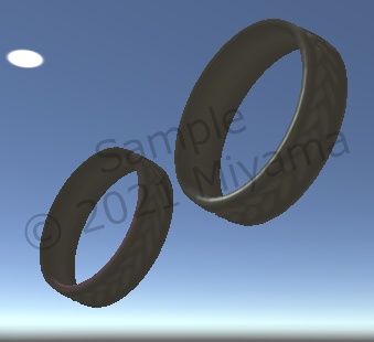 【VRC向け】編み込み模様の指輪 ペアリング アクセサリー Rings_Blade