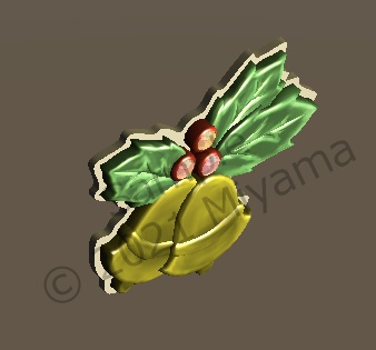 【VRC向け】クリスマスベルのブローチ アクセサリー Brooch_Holiday