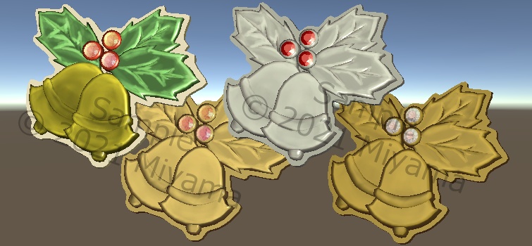 【VRC向け】クリスマスベルのブローチ アクセサリー Brooch_Holiday