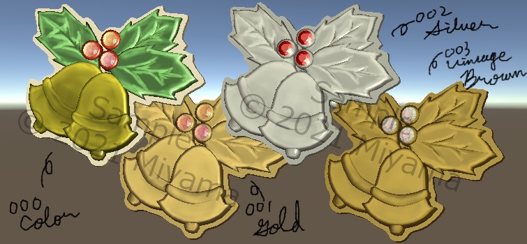 【VRC向け】クリスマスベルのブローチ アクセサリー Brooch_Holiday