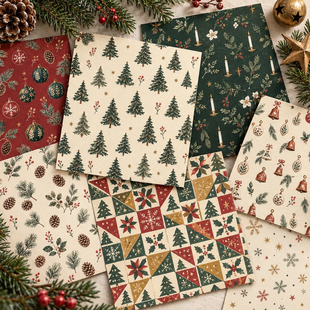 Wabi-sabi Christmas Vol.1|クリスマス12柄×4配色|PNG・JPG・SVG|商用・POD可