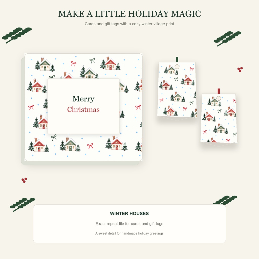 淡色クリスマス柄8種|Little Christmas|シームレスデジタルペーパー・反復タイル JPG・PNG