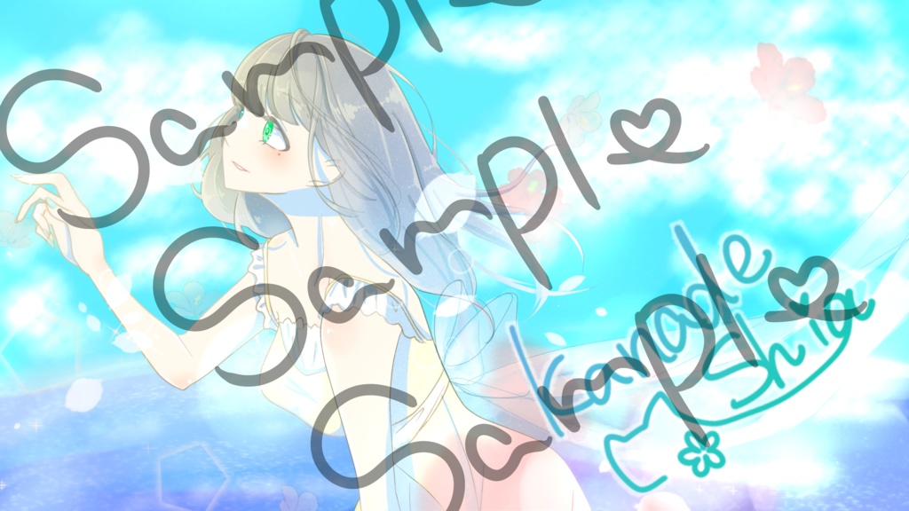 【壁紙】花撫シア-淡い夏-【支援用】