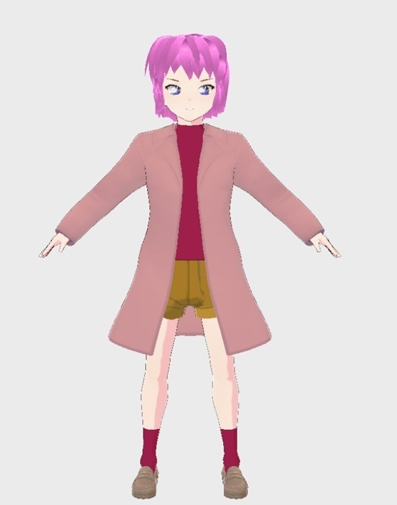 3D character 3Dキャラクター コナン風女の子 Vroid