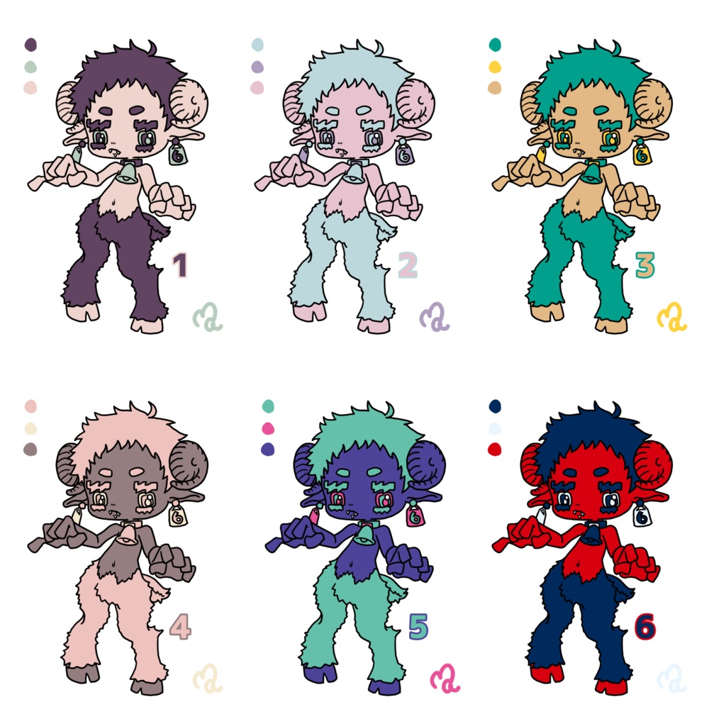 3色家畜くんステッカー 全25種