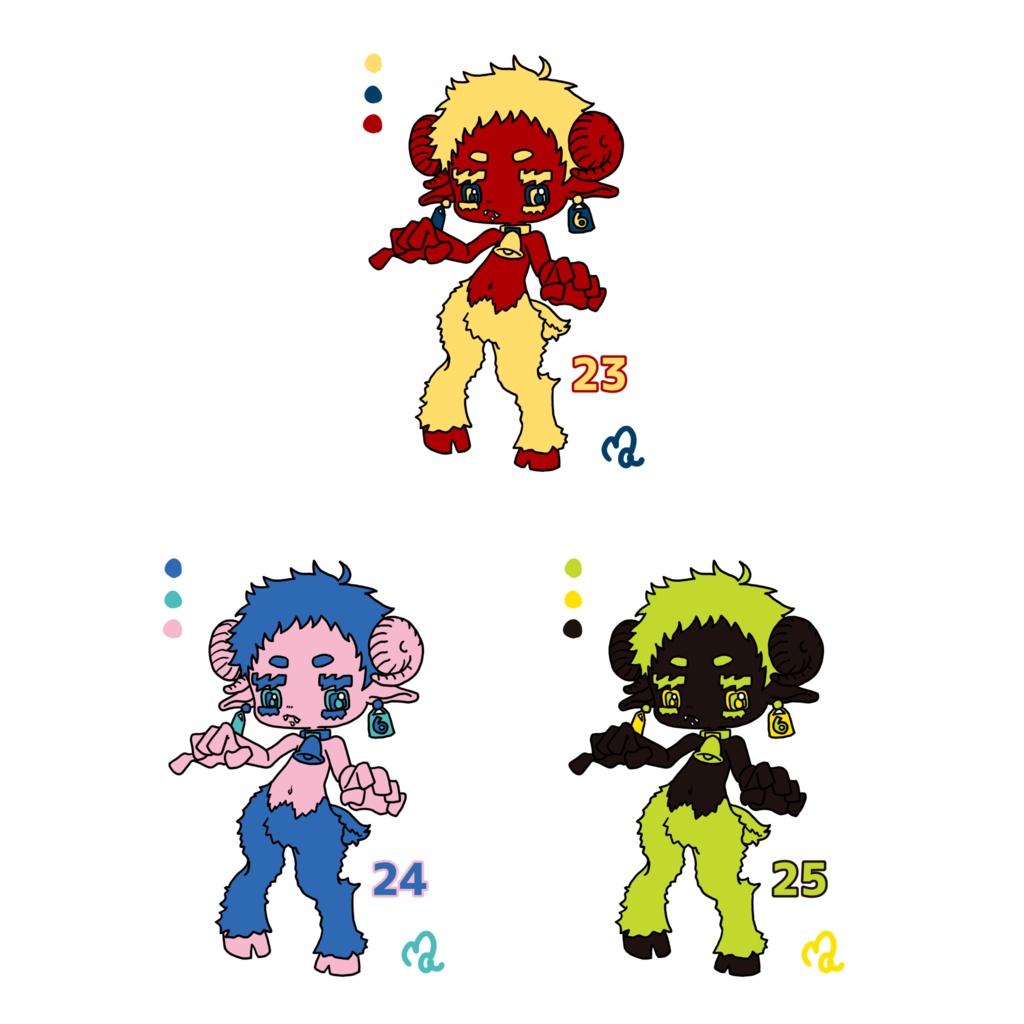 3色家畜くんステッカー 全25種