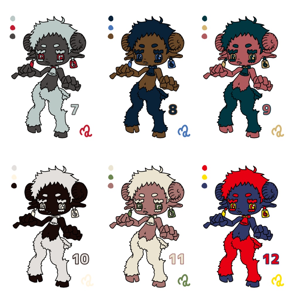 3色家畜くんステッカー 全25種