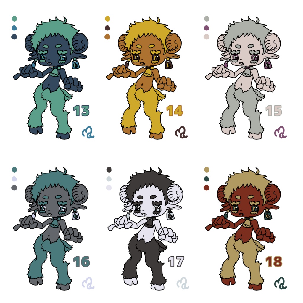 3色家畜くんステッカー 全25種