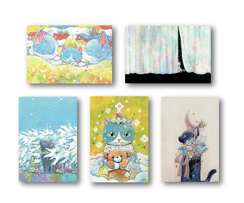 Yosi ポストカード5枚セット　気ままな日々