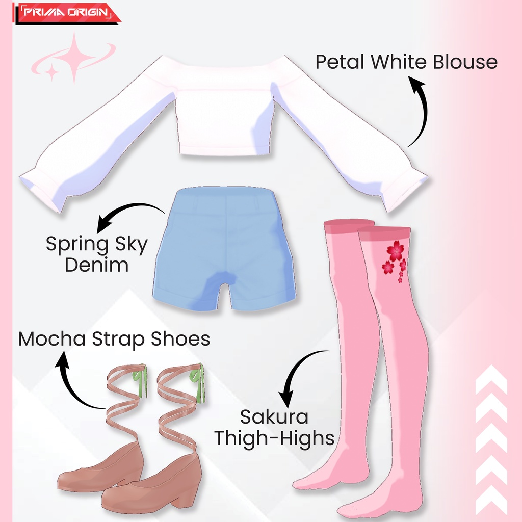 Sakura Breeze - VRoid Texture Outfit Set (Clothing & Hair)