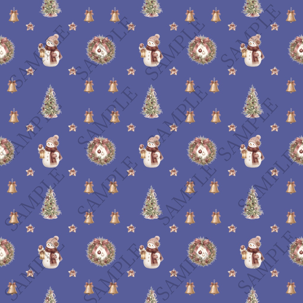 クリスマス 雪だるま ツリー リース デジタルペーパー 6色セット|大人かわいい くすみ色 赤 緑 白 背景素材 コラージュ 手帳素材 PNG 3600×3600