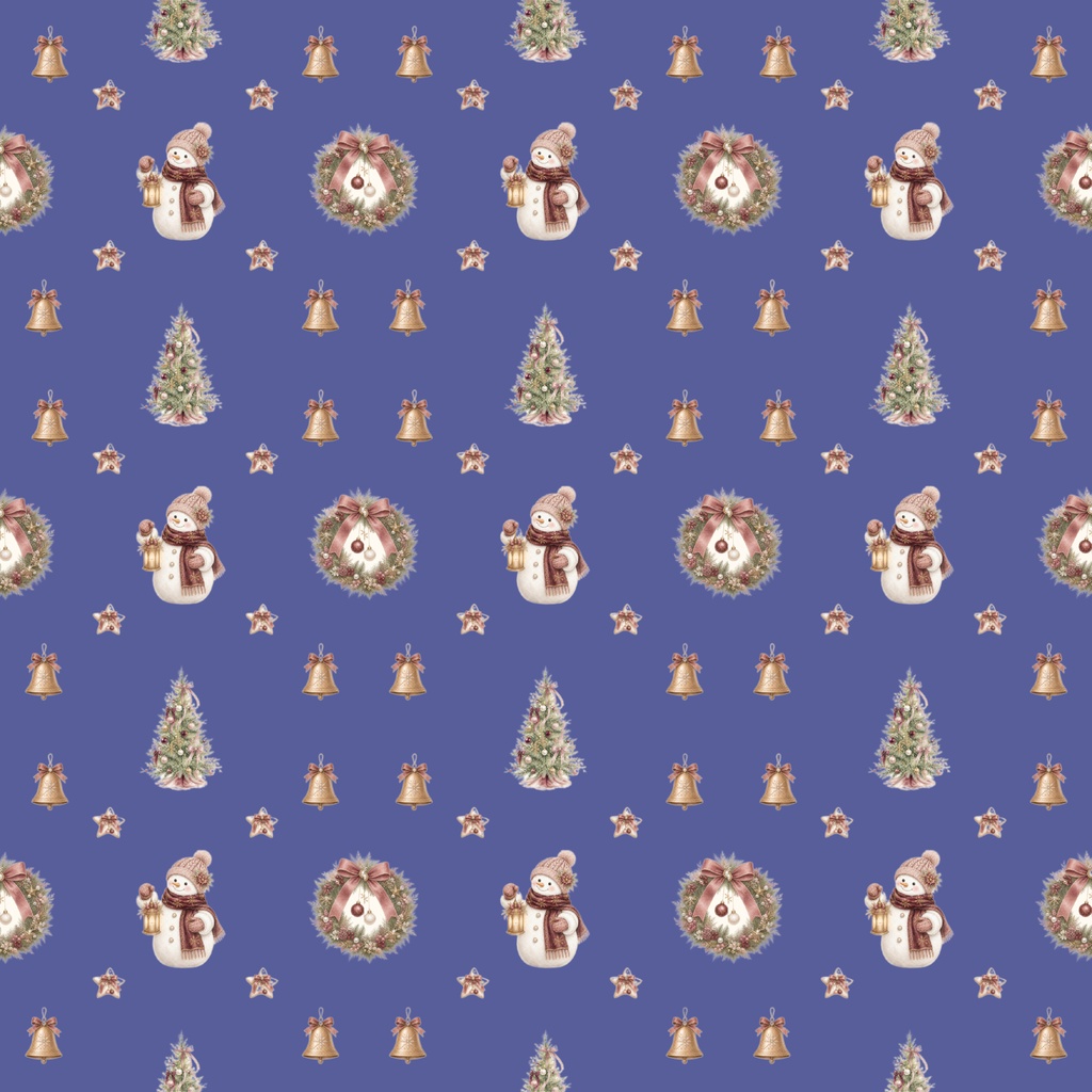 クリスマス 雪だるま ツリー リース デジタルペーパー 6色セット|大人かわいい くすみ色 赤 緑 白 背景素材 コラージュ 手帳素材 PNG 3600×3600