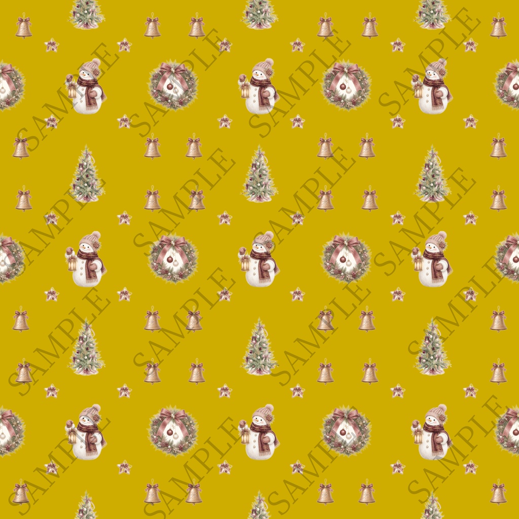 クリスマス 雪だるま ツリー リース デジタルペーパー 6色セット|大人かわいい くすみ色 赤 緑 白 背景素材 コラージュ 手帳素材 PNG 3600×3600