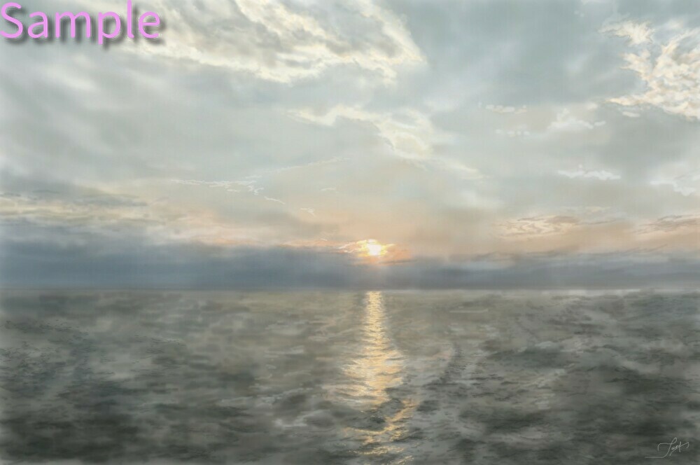海の朝焼け
