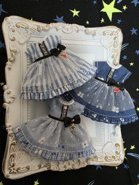 ブルーフラワーワンピース