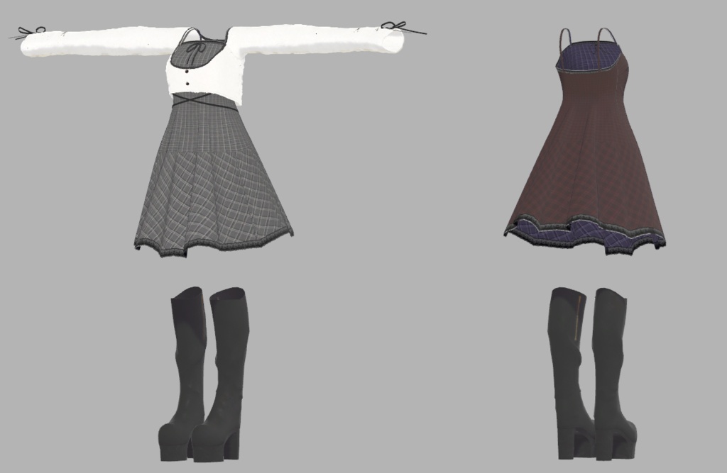 【RPキャンペーン中】【セール中】monochrome dress【7アバター対応】