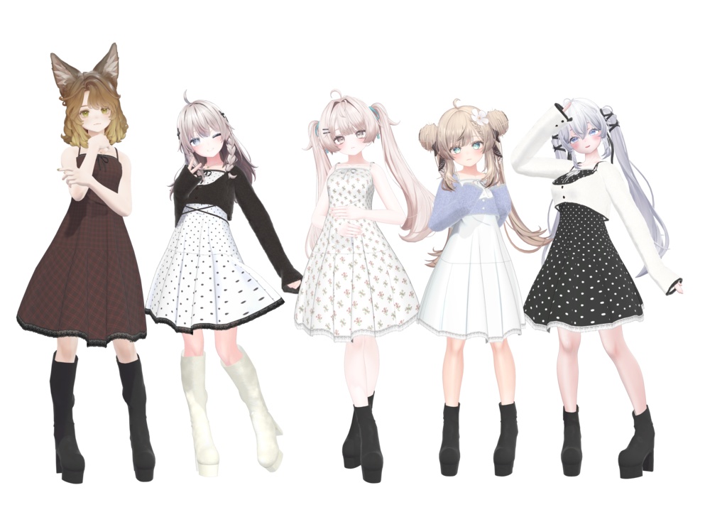 【2026/03/09更新】【7アバター対応】monochrome dress