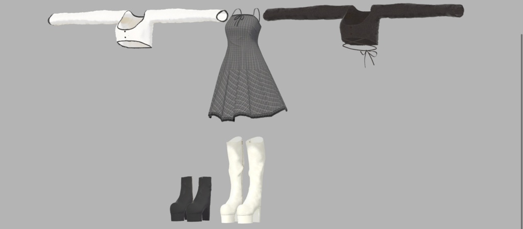 【2026/03/09更新】【7アバター対応】monochrome dress