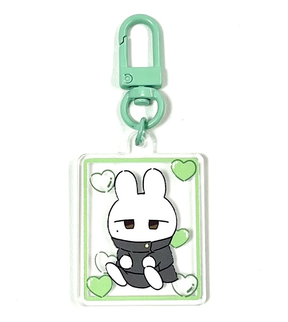 ハート柄うさぬいアクリルキーホルダー(家入)