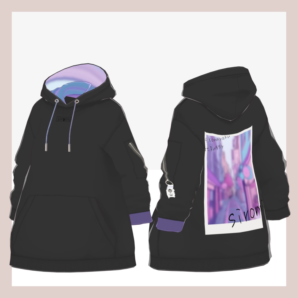 【無料】"siromi"公式 オリジナルパーカー テクスチャ Vroid用