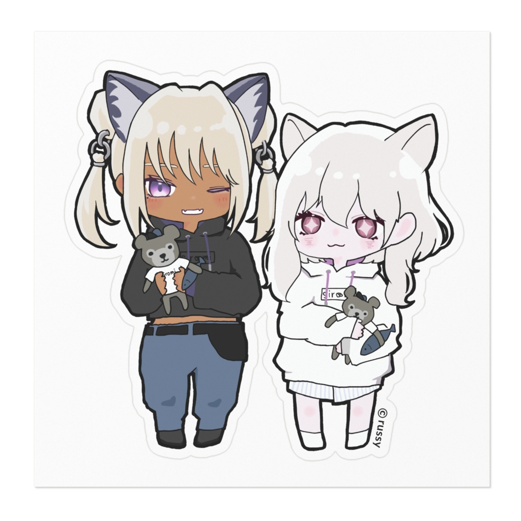 siromi 公式 ステッカー 10cm 白 ろし×こんにゃくのセット