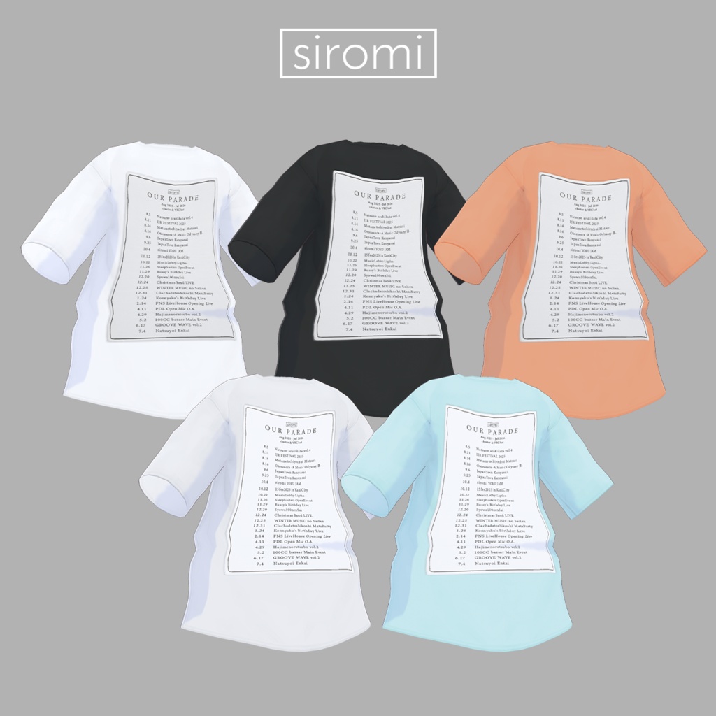【無料】_siromi公式3nd Anniversary LiveTシャツ テクスチャ Vroid用