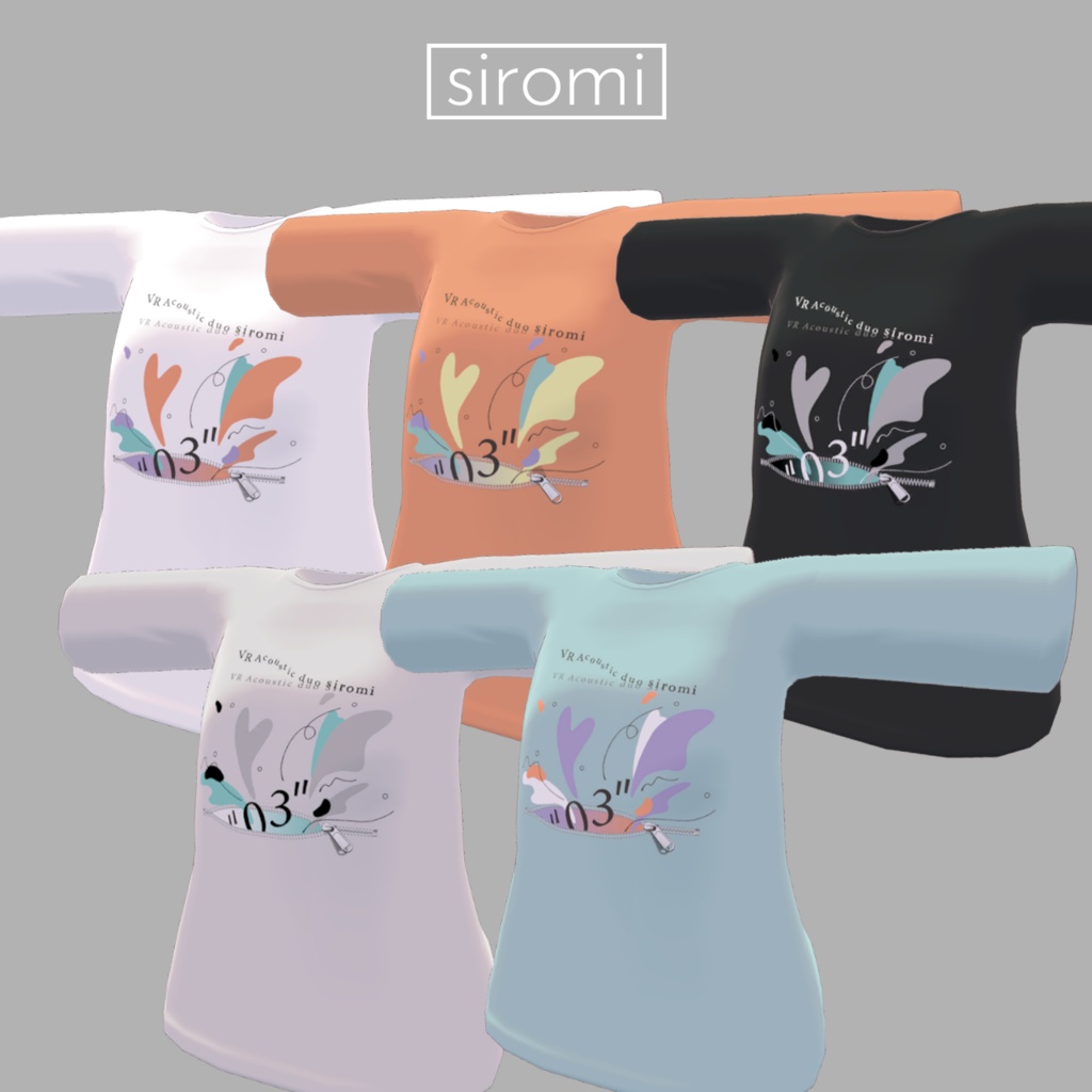 【無料 VRChat】_siromi公式 3nd Anniversary LiveTシャツ 🐟全5色