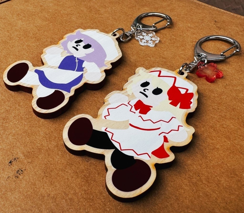 レティリリ飛び出し坊やウッドキーホルダー