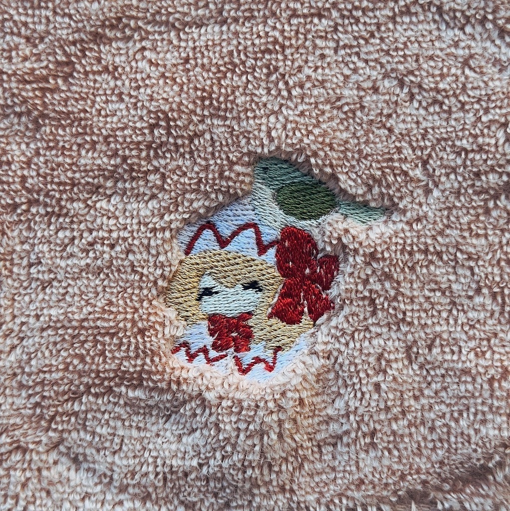 ウグイスリリー刺繍ハンカチ