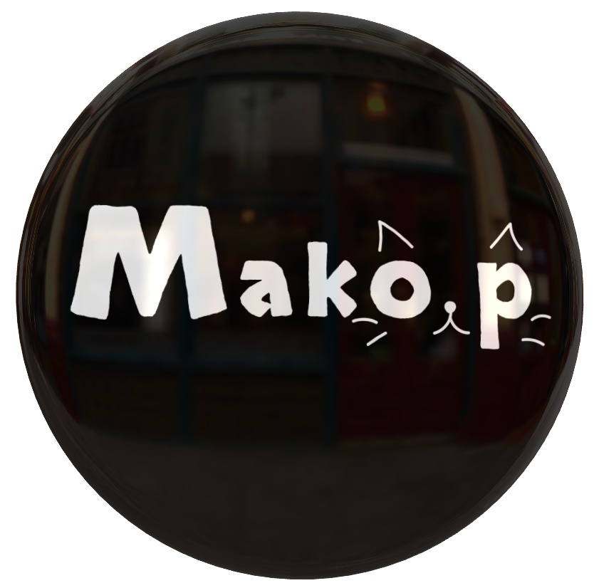 缶バッジ【黒】(Mako-pロゴ)