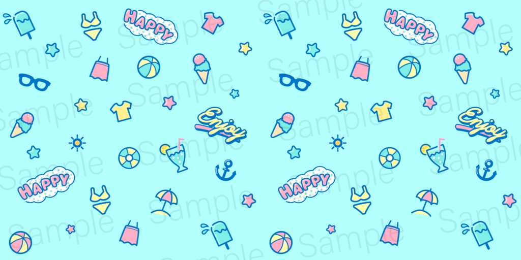 【商用利用可】夏のレトロポップな背景素材