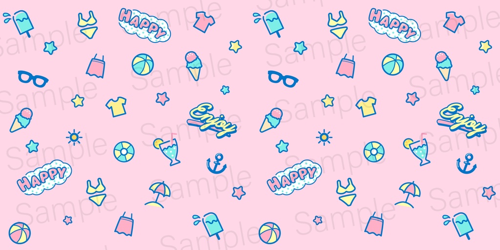 【商用利用可】夏のレトロポップな背景素材