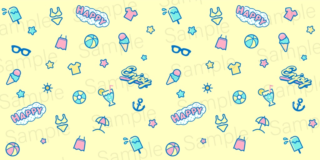 【商用利用可】夏のレトロポップな背景素材