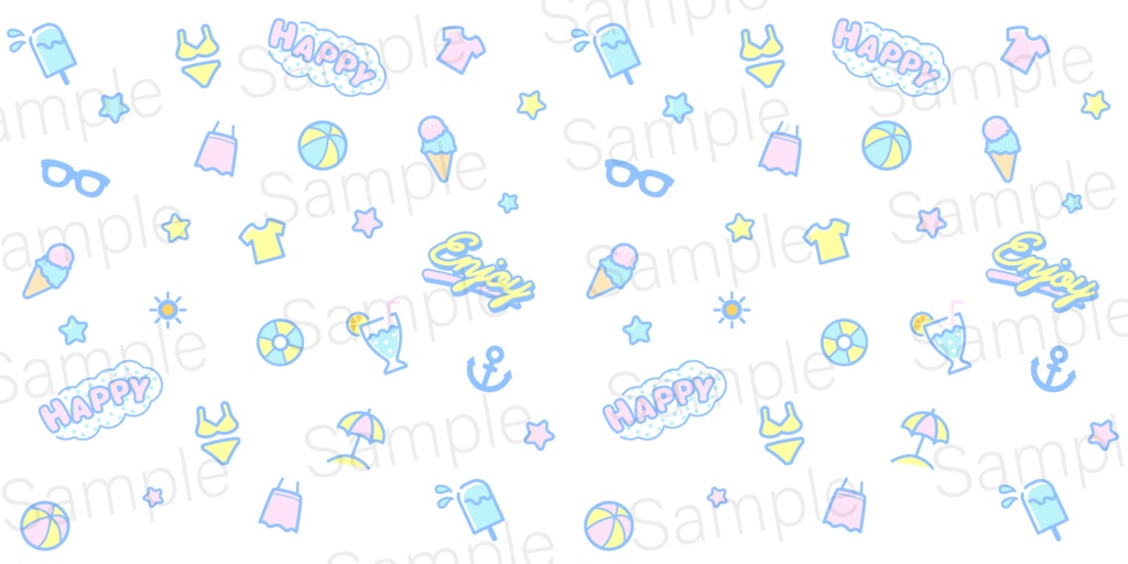 【商用利用可】夏のレトロポップな背景素材