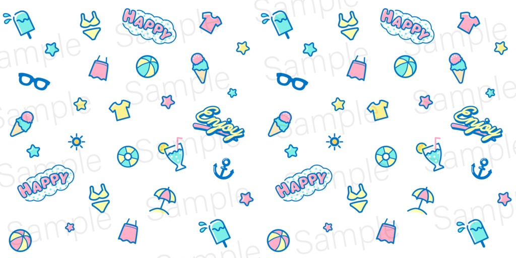 【商用利用可】夏のレトロポップな背景素材