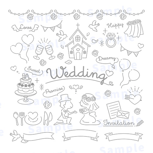 【フレーム】ウェディング素材【アイコン】